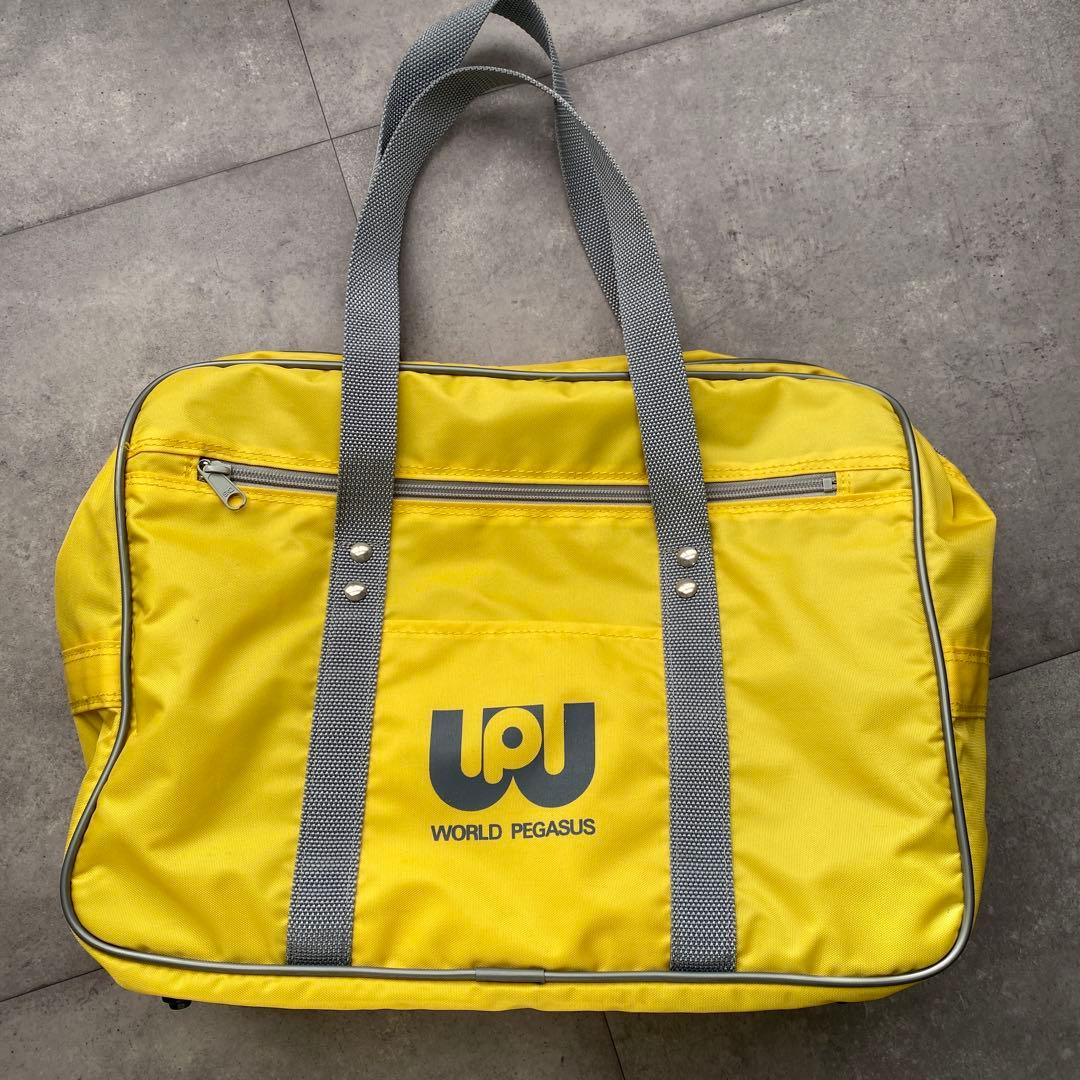 ワッぺ イエロー 黄色 旧型 ワールドペガサス スクバ スクールバッグ　Y2K