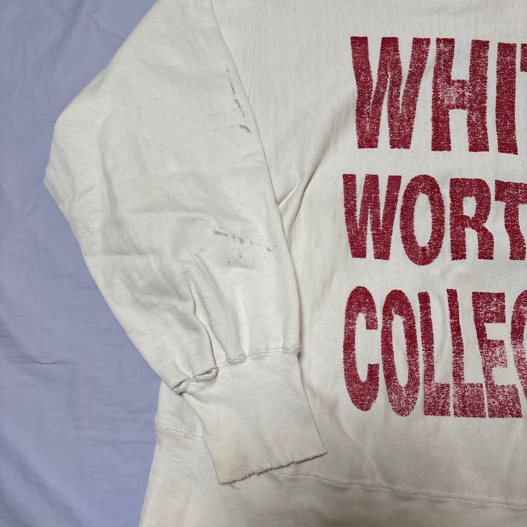 80s USA製 白 チャンピオン リバースウィーブ ボロ ヴィンテージ