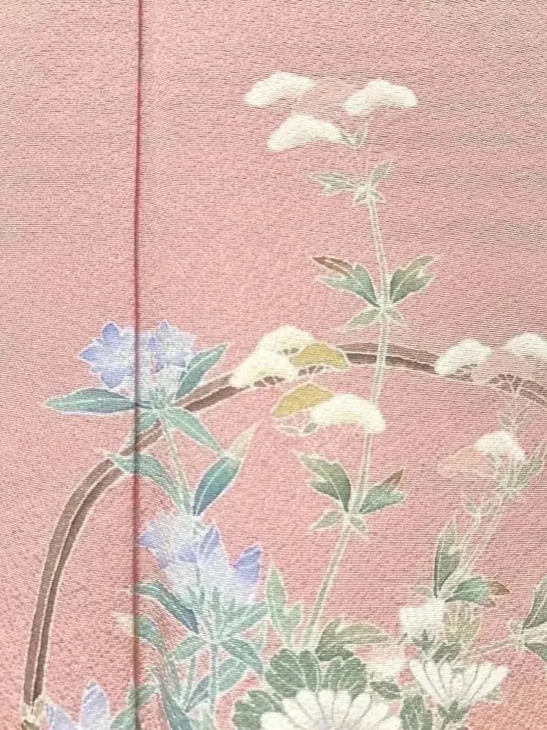 未使用美品 身丈163 上質正絹縮緬 付け下げ 落款有 花籠文ご入園ご入学式