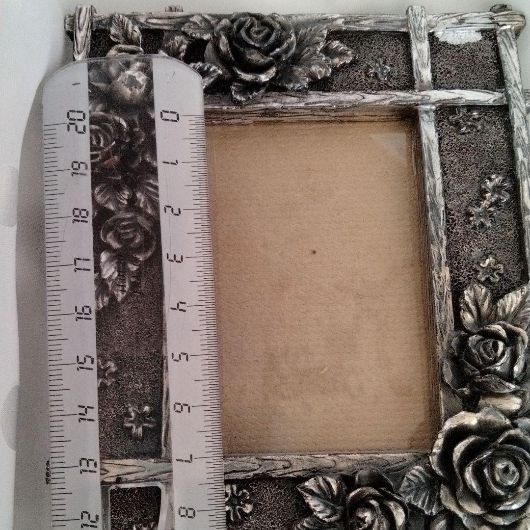 匿名配送、ビンテージ、シルバーローズ、フオトフレーム、美品、稀少品