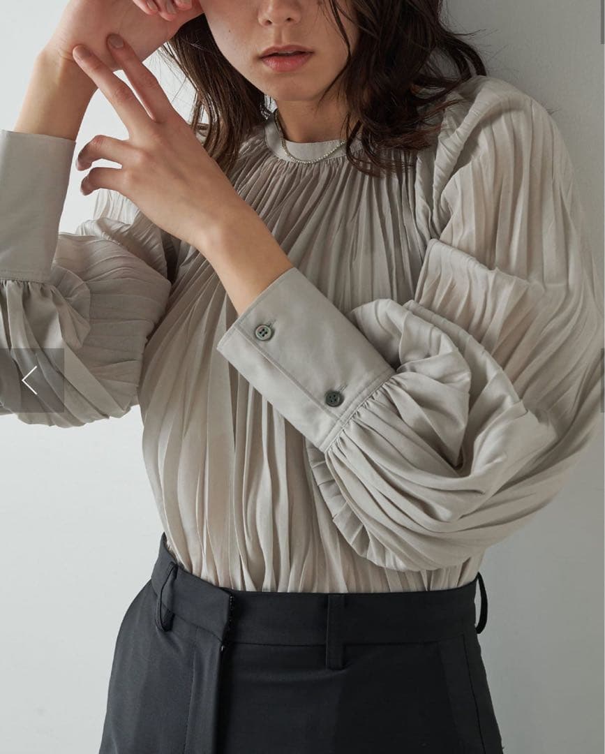 Whim Gazettコットンシルクテシボリブラウス