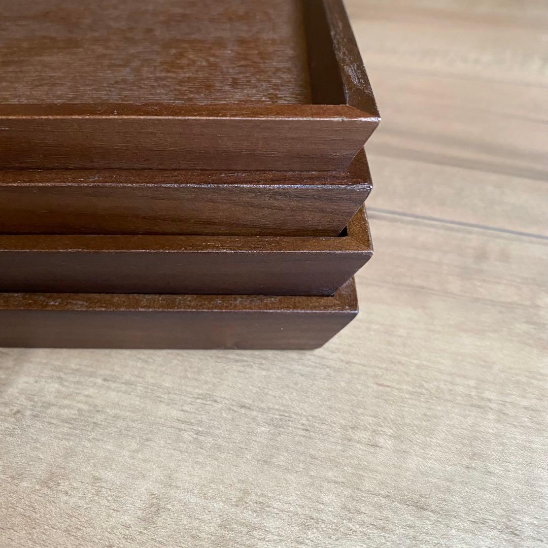 新品　木製トレー セット 木 トレイ お盆 お食事トレイ スタッキング