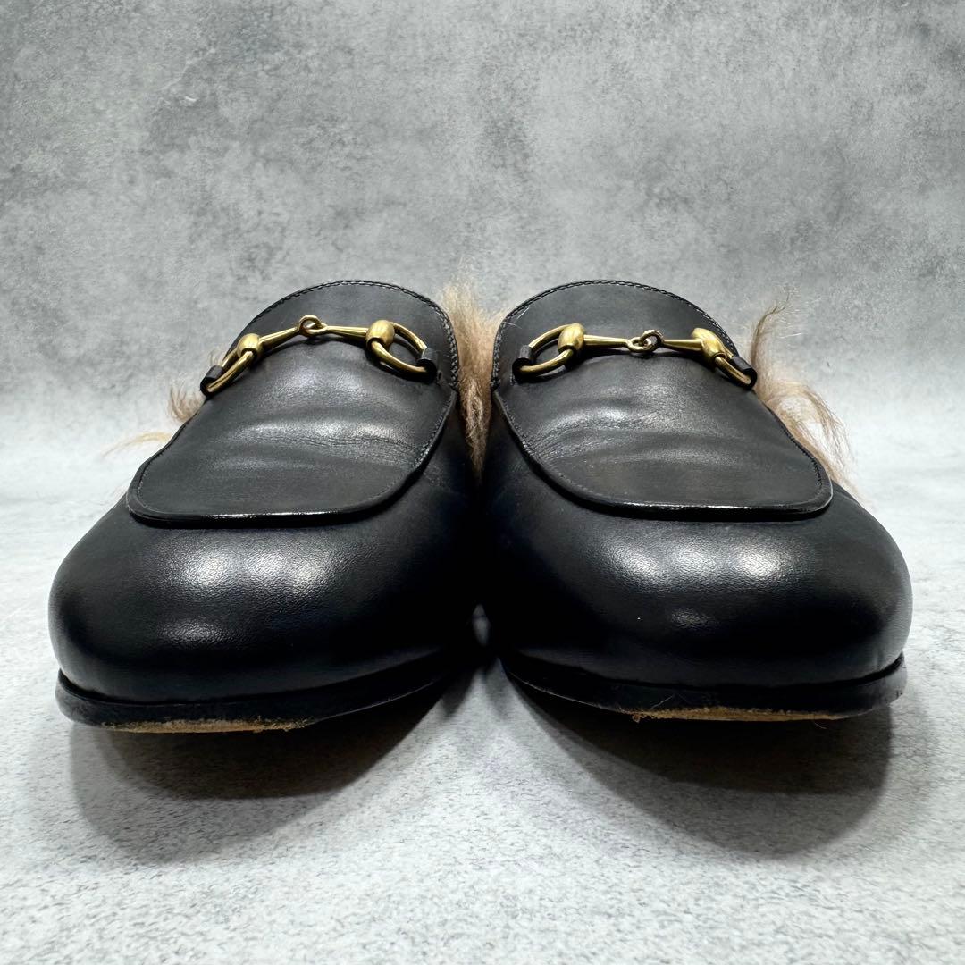 GUCCI グッチ レディース ミュール プリンスタウン ホースビット ファー