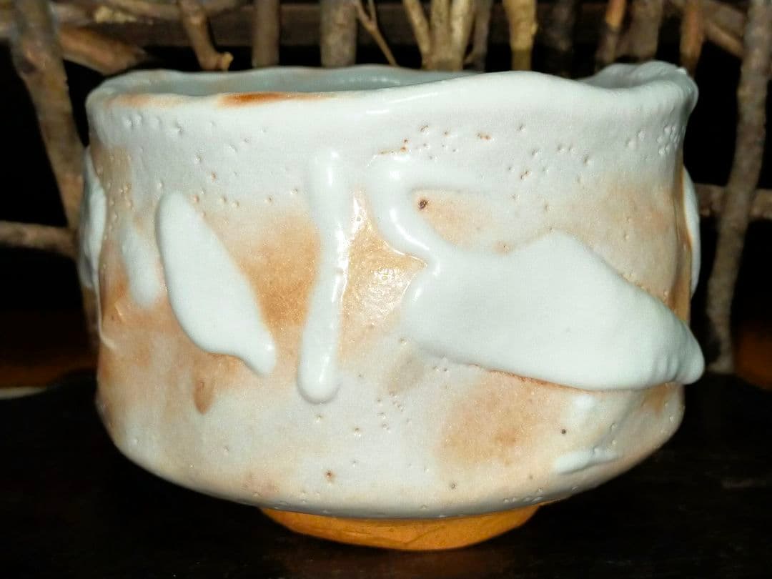 ♥美濃焼♥　志野　茶碗　在銘　茶道具　骨董　古玩