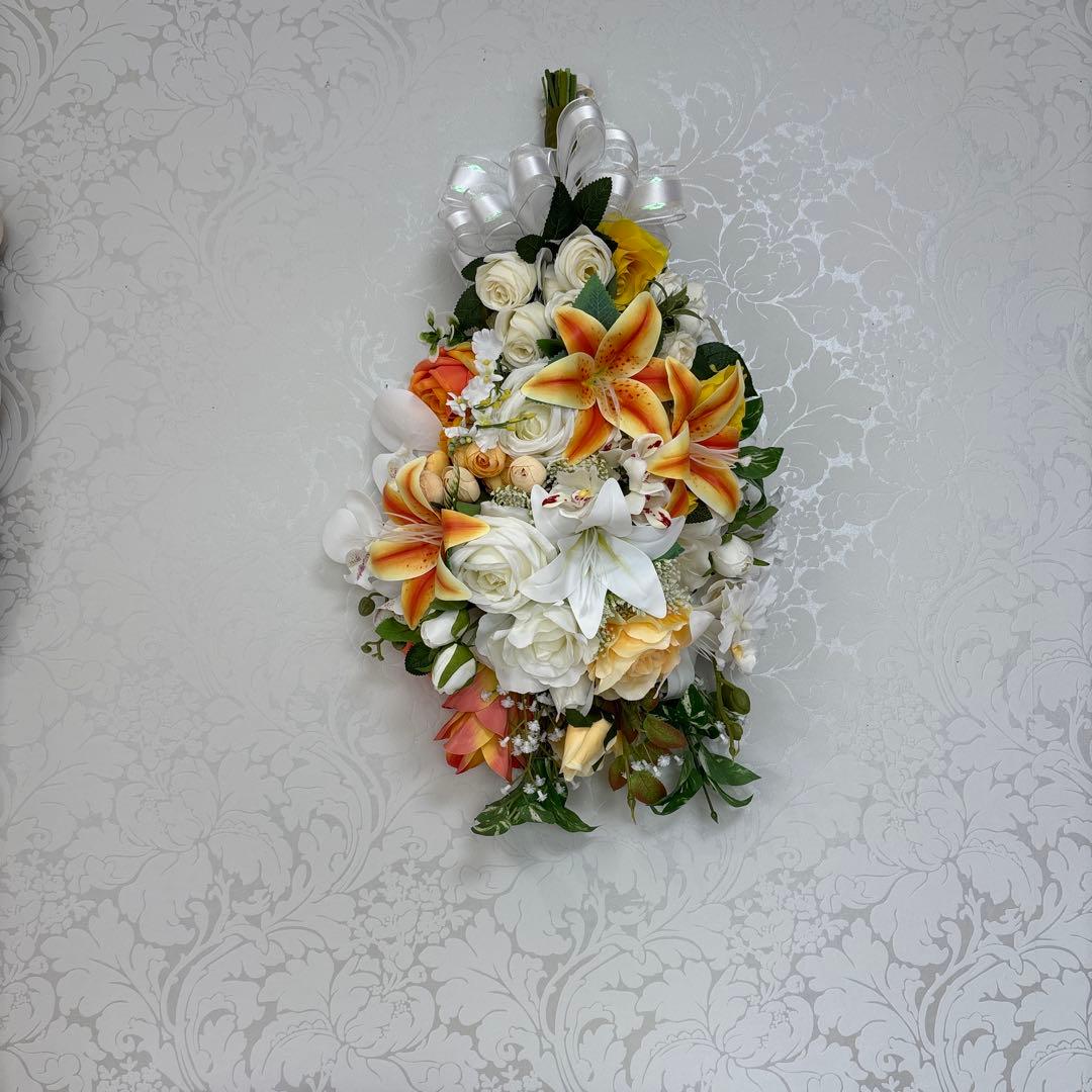 百合の壁掛けスワッグ・女神アクセサリーコンポート・2点 ご予約済