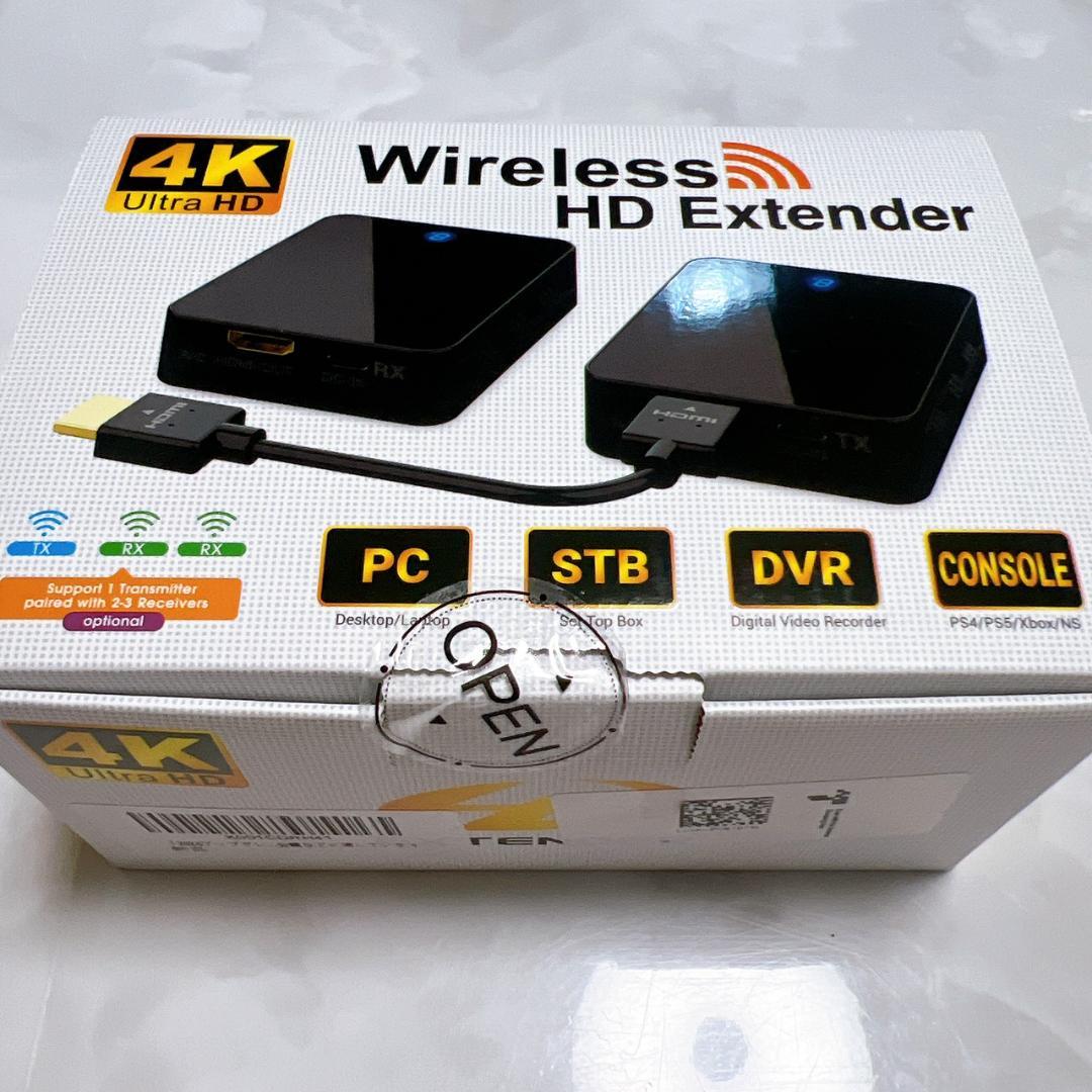 ワイヤレス4K無線HDMI送受信機 120m長距離転送安定 技適認証 9CH対応