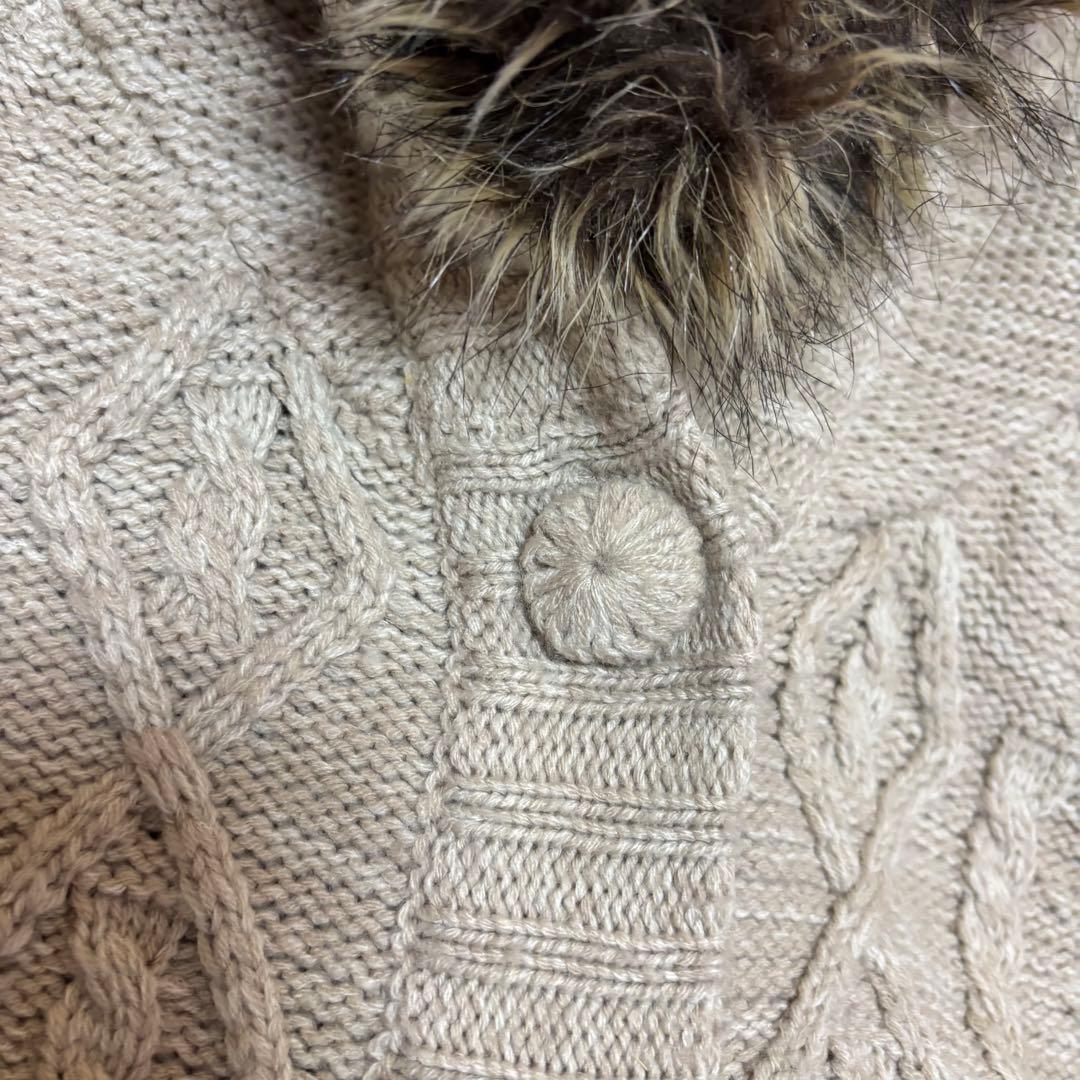 y2k 00s 森ガール　ニットポンチョ　スカート　2点セット　ファー　フリンジ