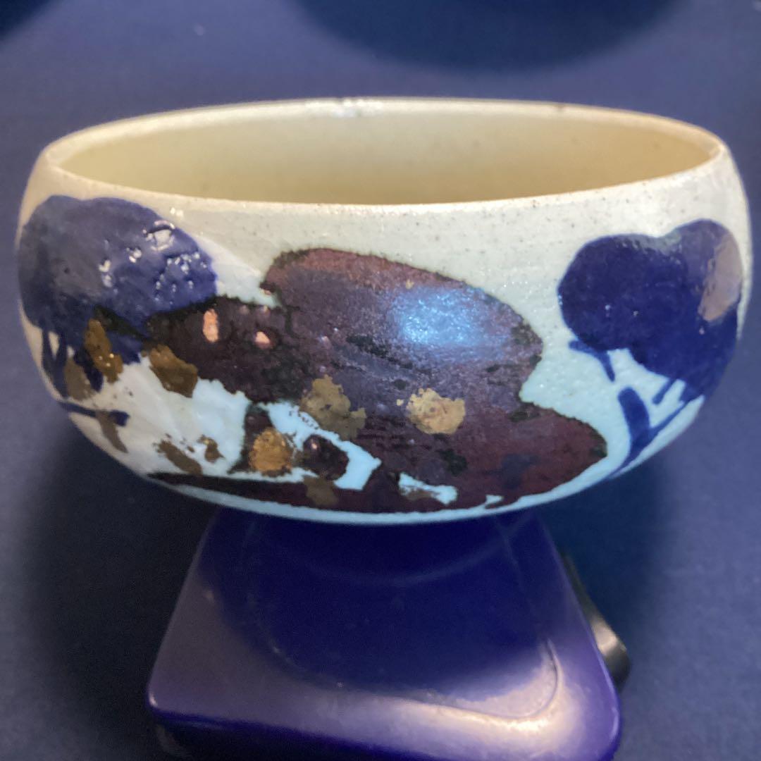 乾山写松絵金箔ちらし蓋物10客　　新品未使用