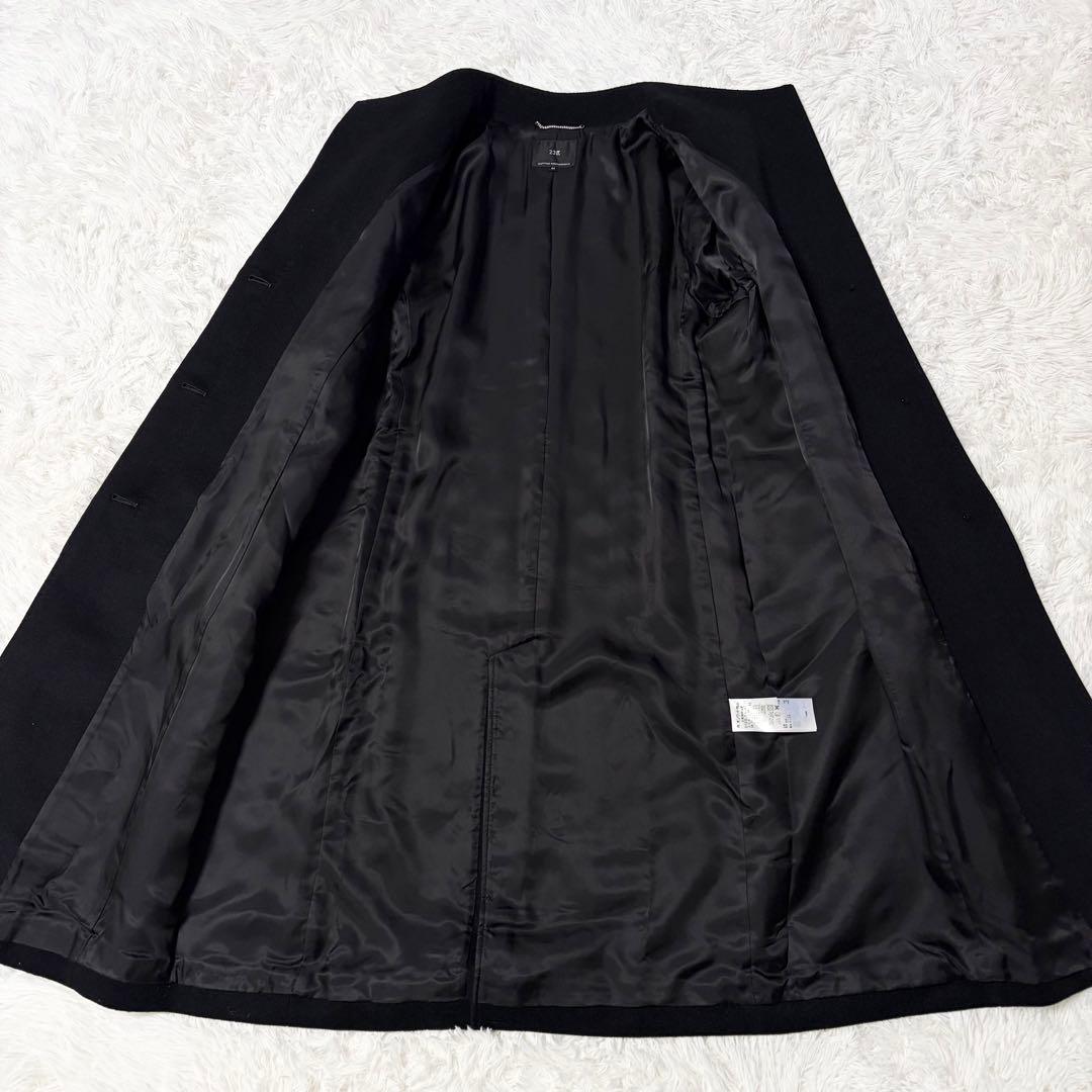 【新品】23区 ウールアンゴラ ビーバースタンドカラーコート 黒44
