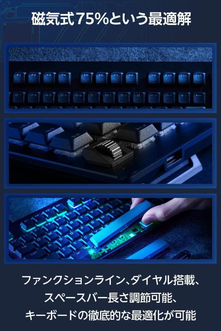 エレコム ゲーミングキーボード V custom VK720AL 日本語配列