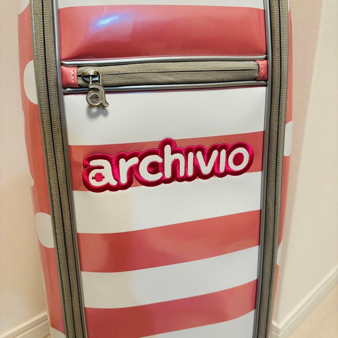 archivio ピンク ドット ゴルフバッグ ギャディバッグ