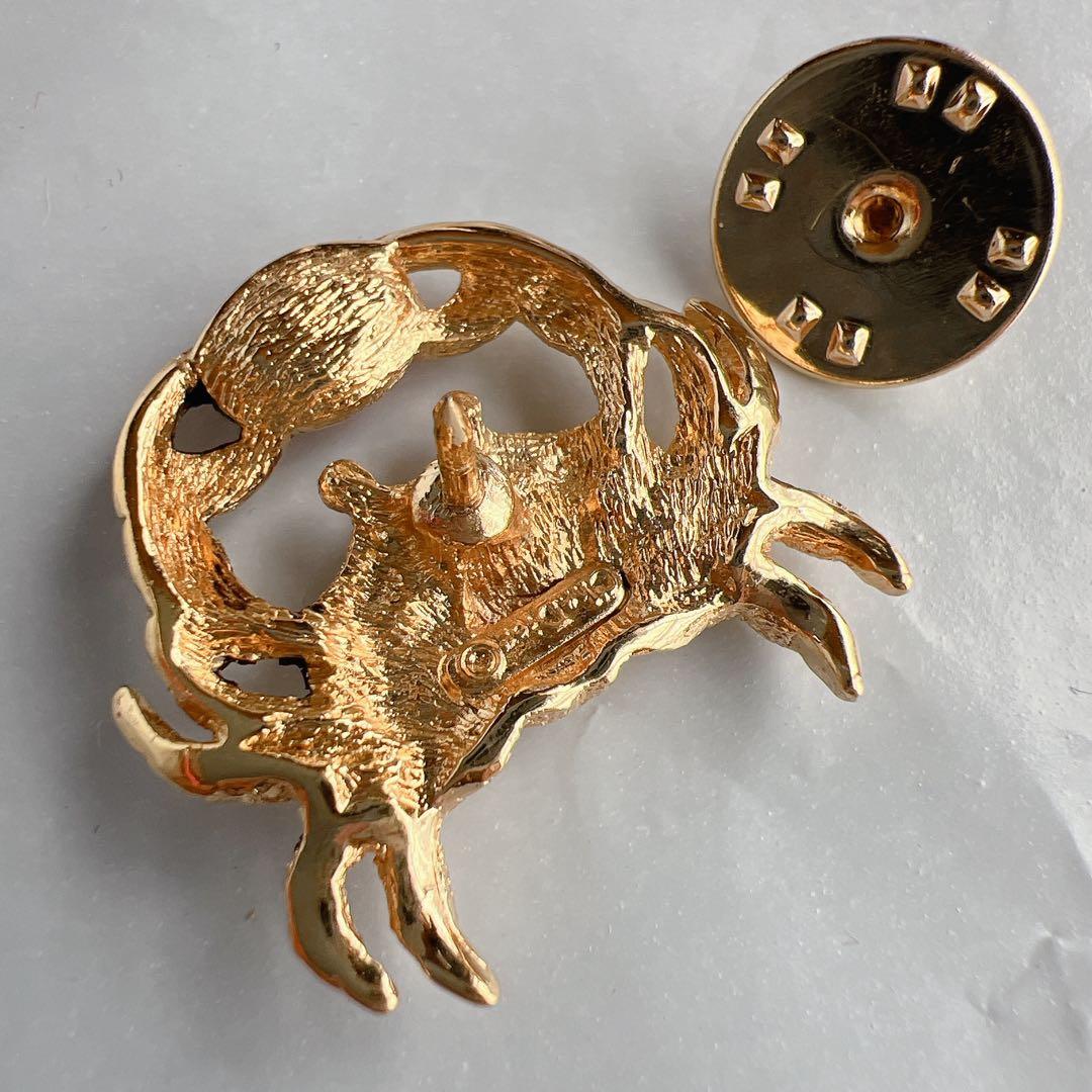 Christian Dior カニモチーフ　ブローチ　GP ラインストーン