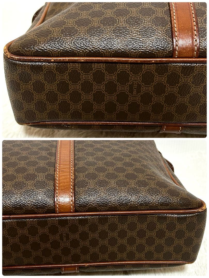 CELINE オールドセリーヌ マカダム柄 ブリーフケース ビジネスバッグ 茶色