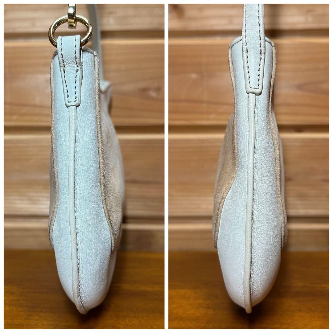 LOEWE ロエベ ミニサイズ ショルダーバッグ スエード レザー オフホワイト