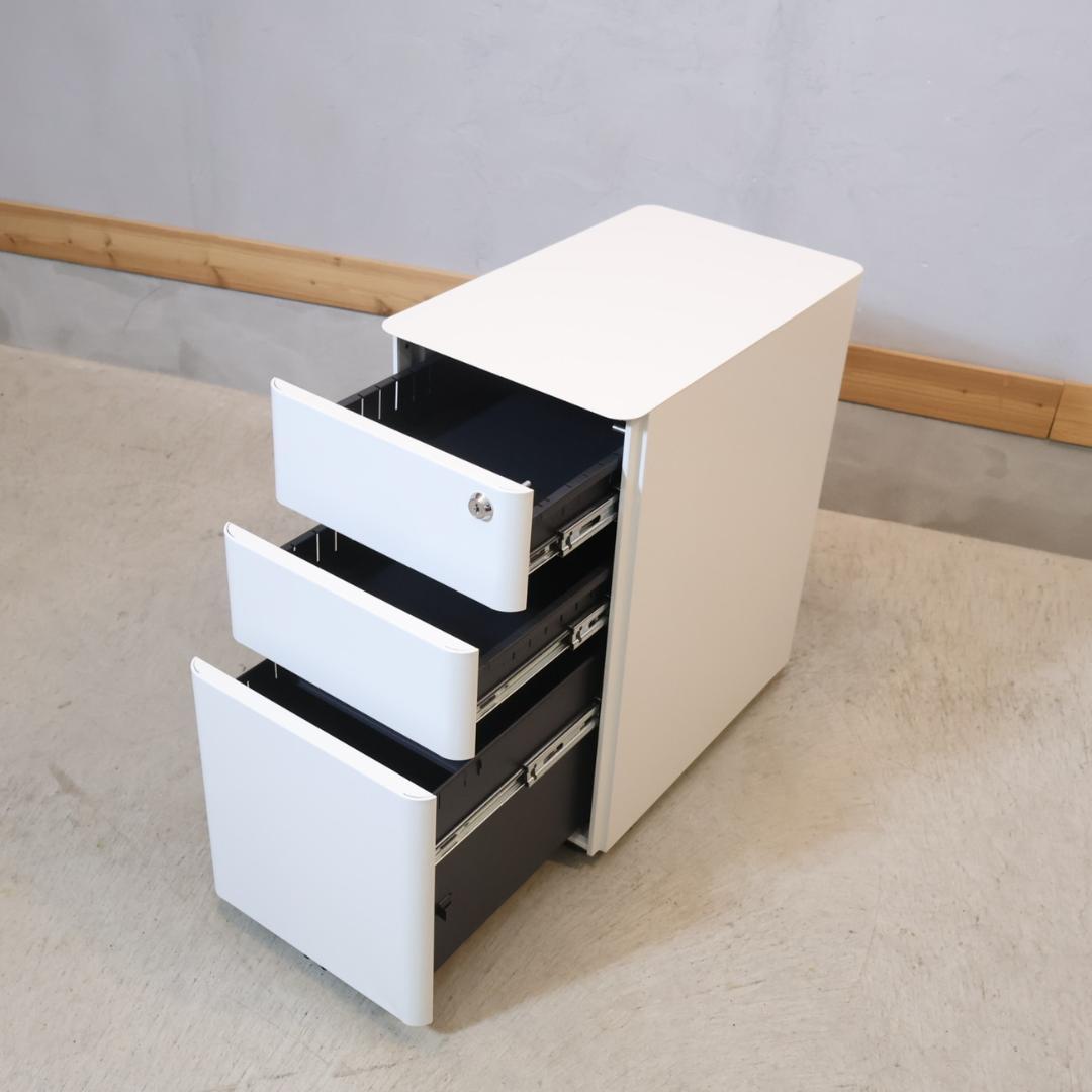 関家具 TORIA トリア スリムチェストワゴン コンパクト デスクワゴン 鍵付