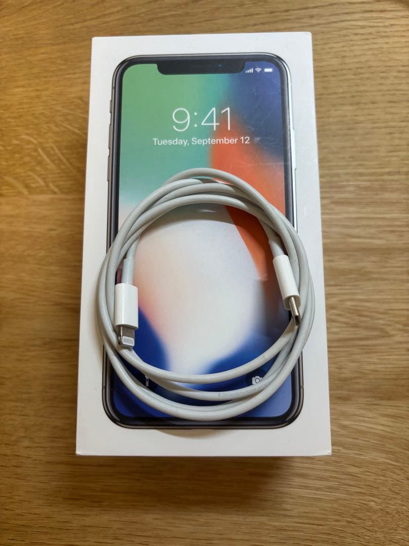 Apple iPhone X 本体 Lightningケーブル付き