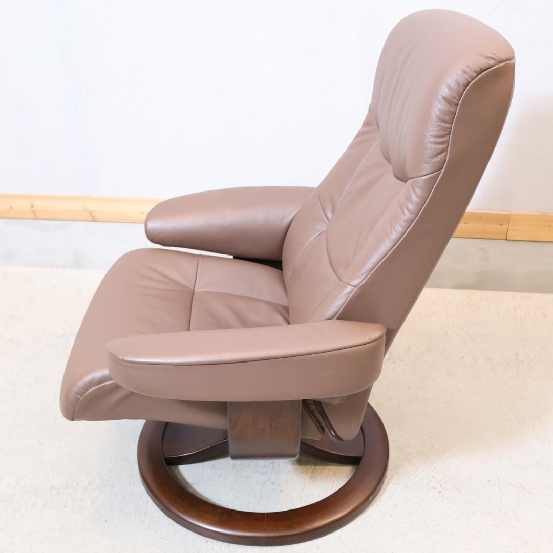 イエリアーダ フィヨルド 本革 リクライニングチェア オットマン レザー