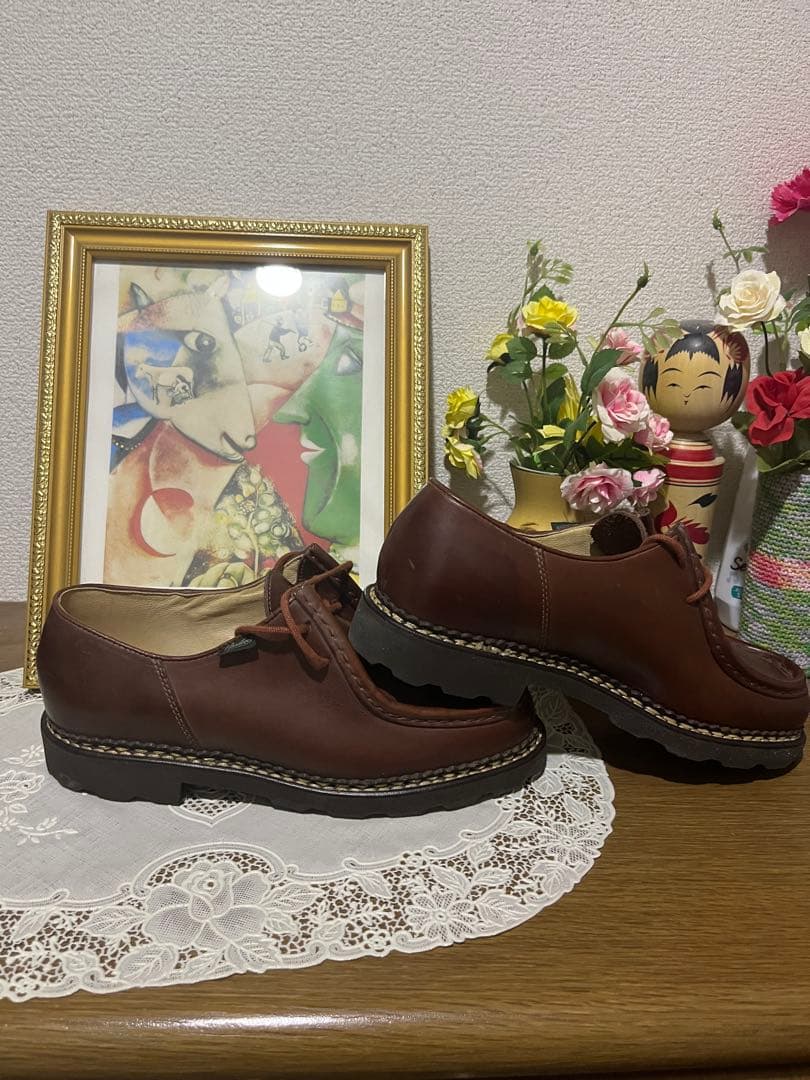 【美品】パラブーツ ミカエル 40.5 マロン レザー チロリアンシューズ