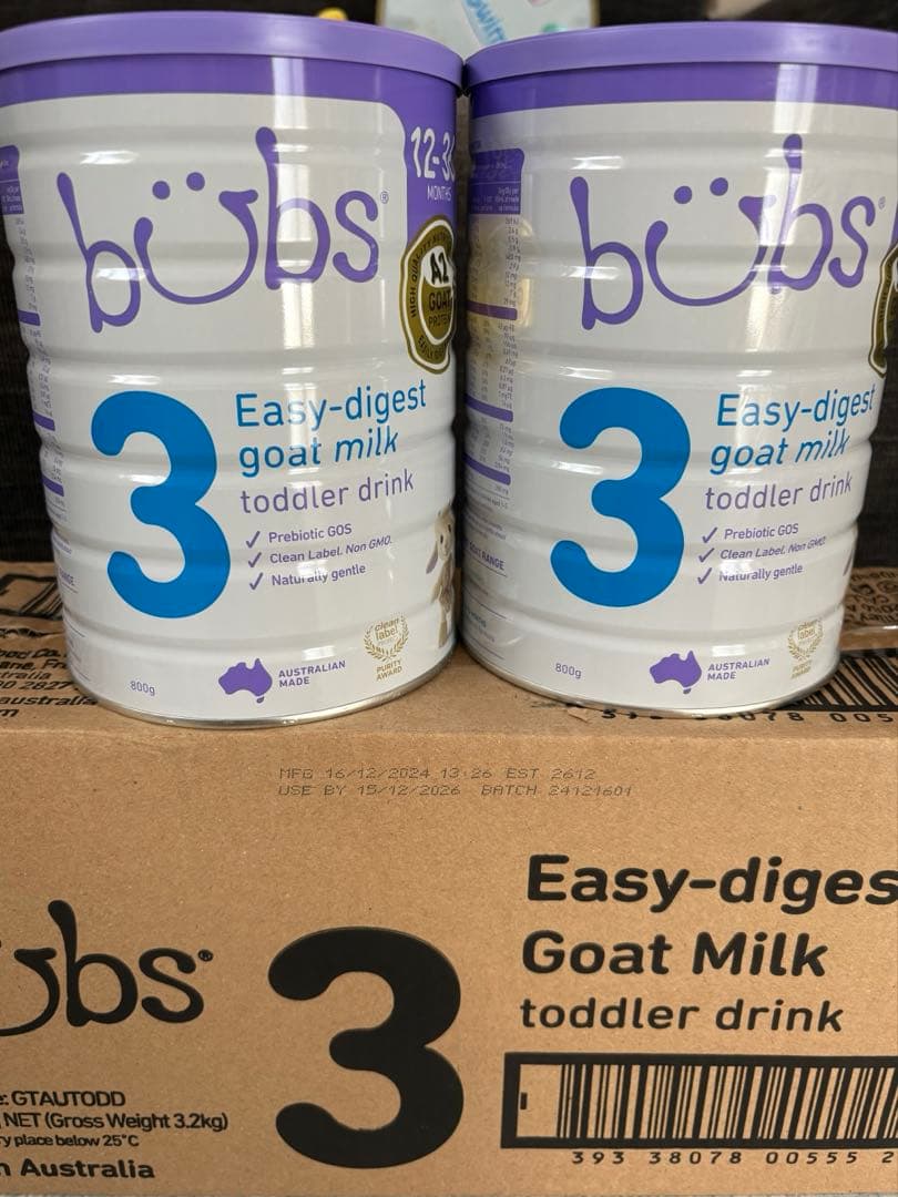 【未開封２缶】bubs バブズ ヤギミルク ステップ3 粉ミルク