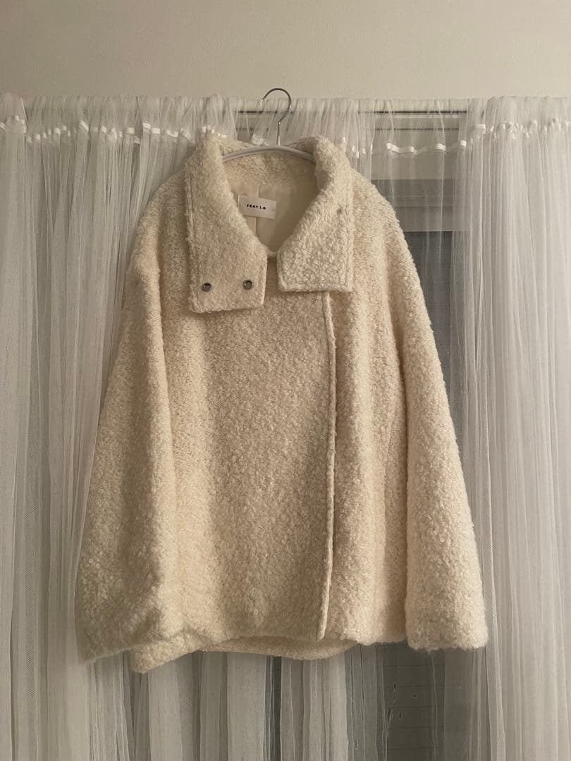 フレイアイディー　ウールモヘアブークレミドルコート