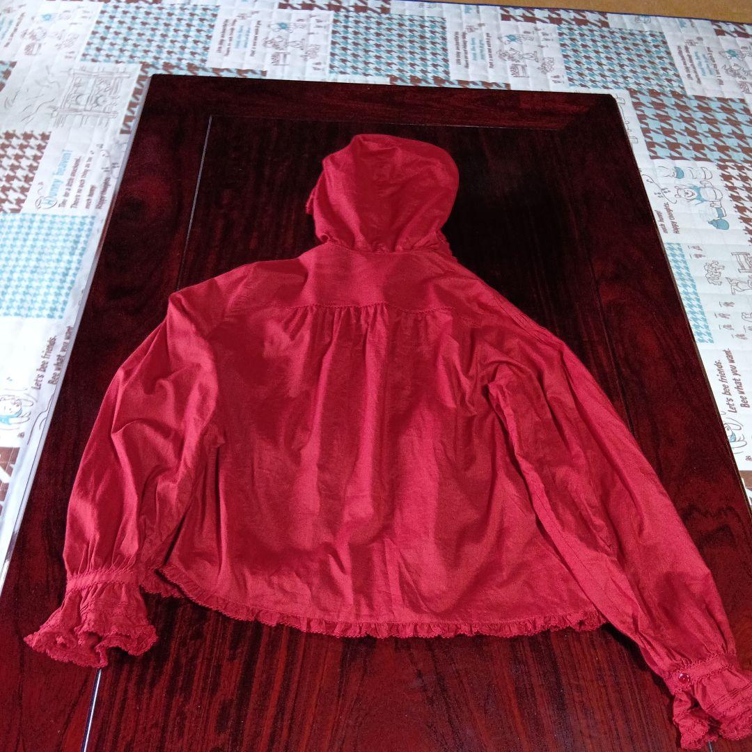☆ピンクハウス☆赤いフリル付きフード付ブラウス