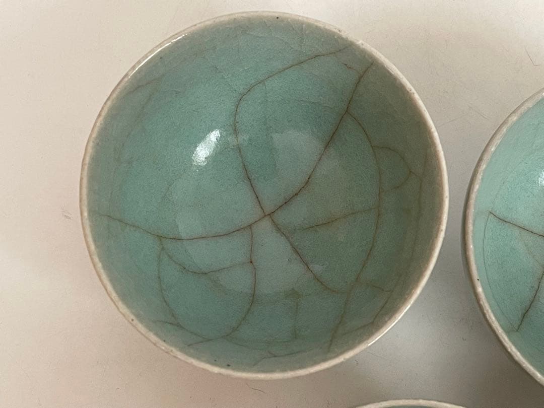 陶芸家　人間国宝　三浦小平二　青磁　青瓷　小碗　番茶器　五客　箱なし