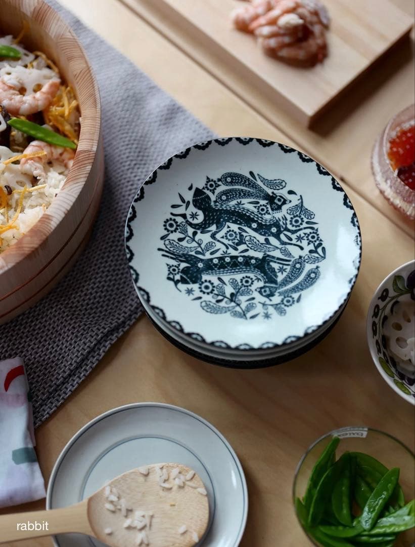 scopeスコープ東屋/印判鳥獣五画六寸皿5枚組