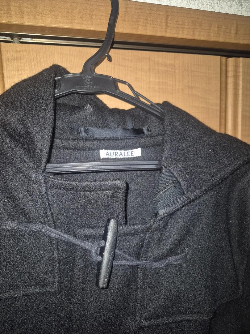 AURALEE黒 ダッフルコート フード付き