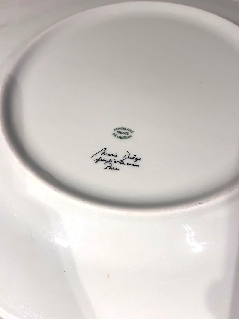 MarieDaage リモージュ　30センチプレート　ストライプフューシャピンク