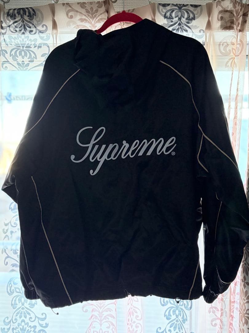 ジャケット・アウター Supreme Satin Hooded Track Jacket Black