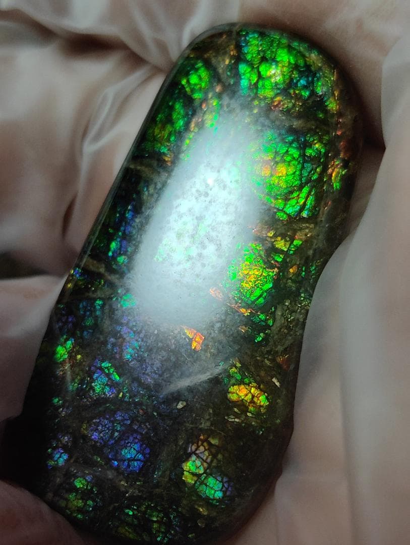 アンモライト　ルース　最後の画像２枚裏面発色　24-0735 39000