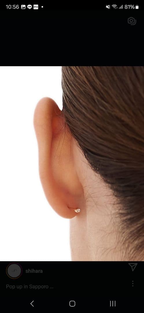 【未使用】Shihara　Twist pin　ダイヤモンド ピアス　18K