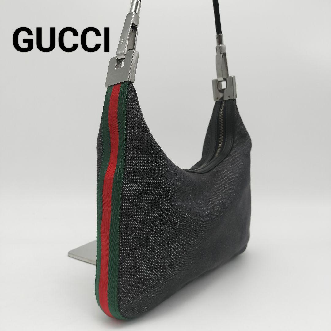 極美品✨グッチ　ショルダーバッグ　デニム　シェリーライン