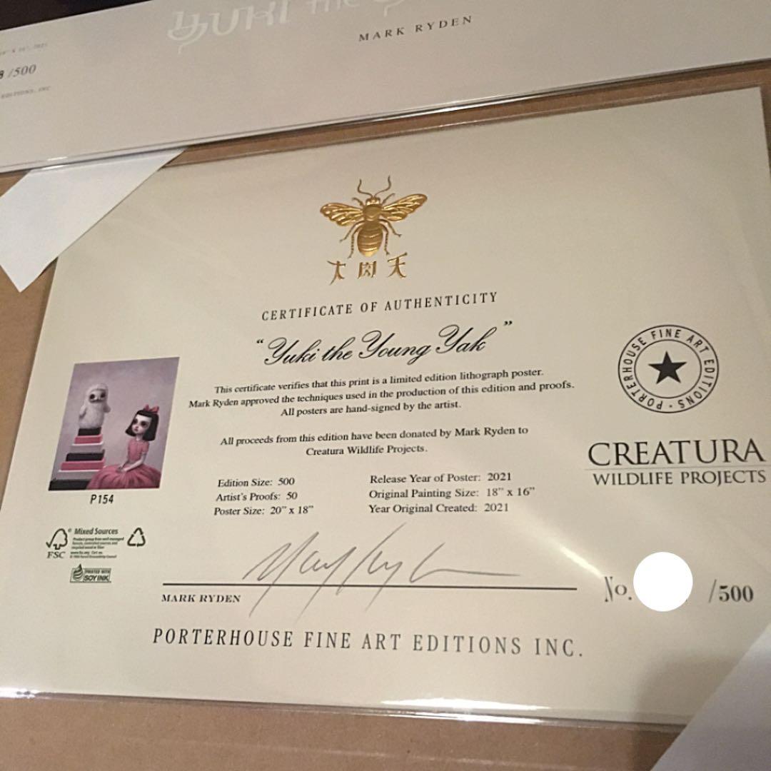 MARK RYDEN Yuki The Young Yak サイン入り ポスター