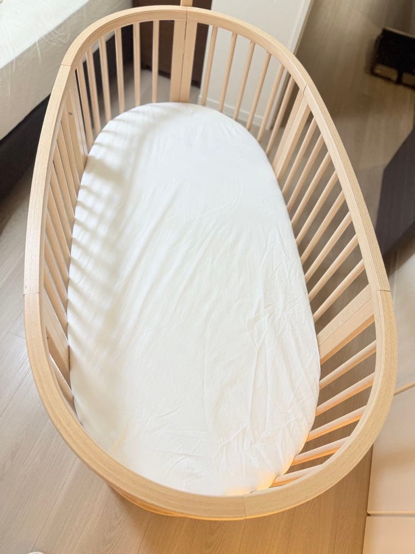 STOKKE スリーピーベビーベッド ナチュラルウッド　美品