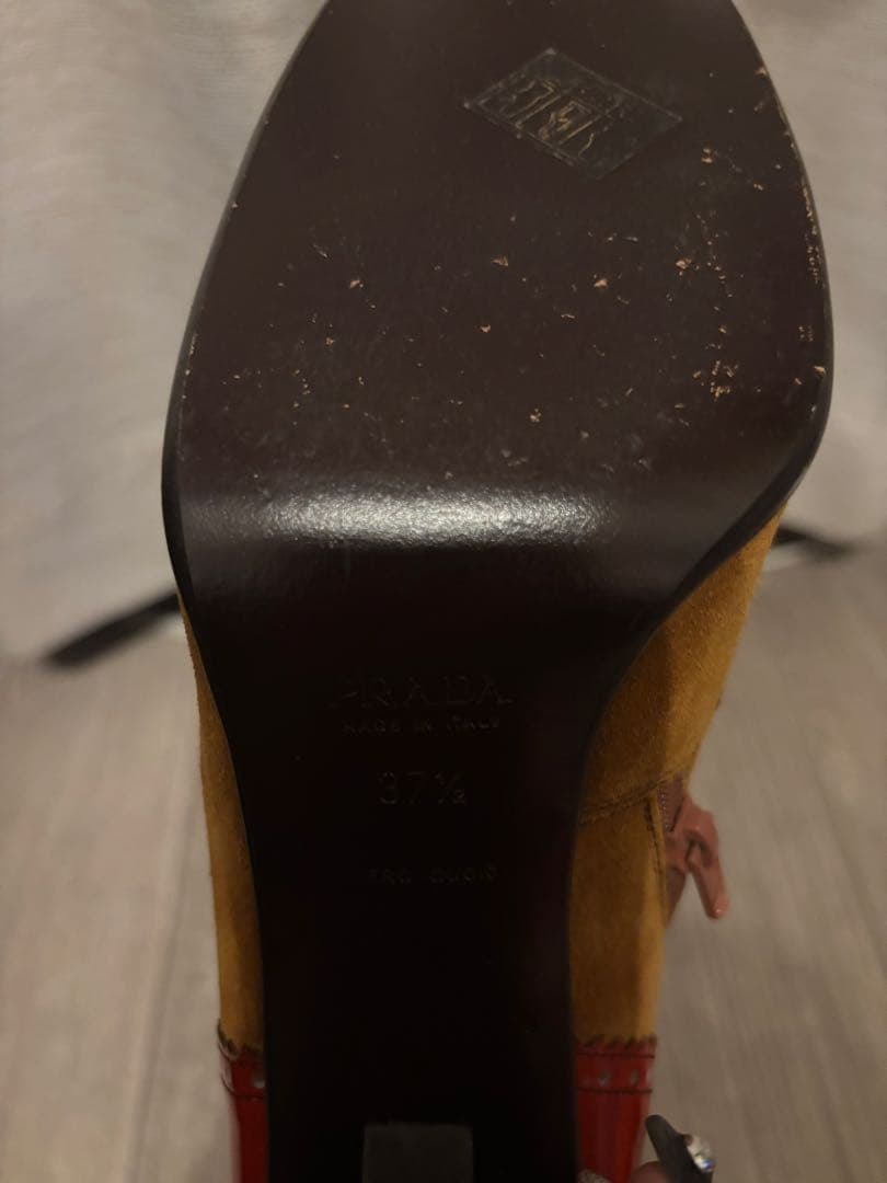 PRADA 1999年 ブーツカブトムシと落ち葉 24.5 プラダ