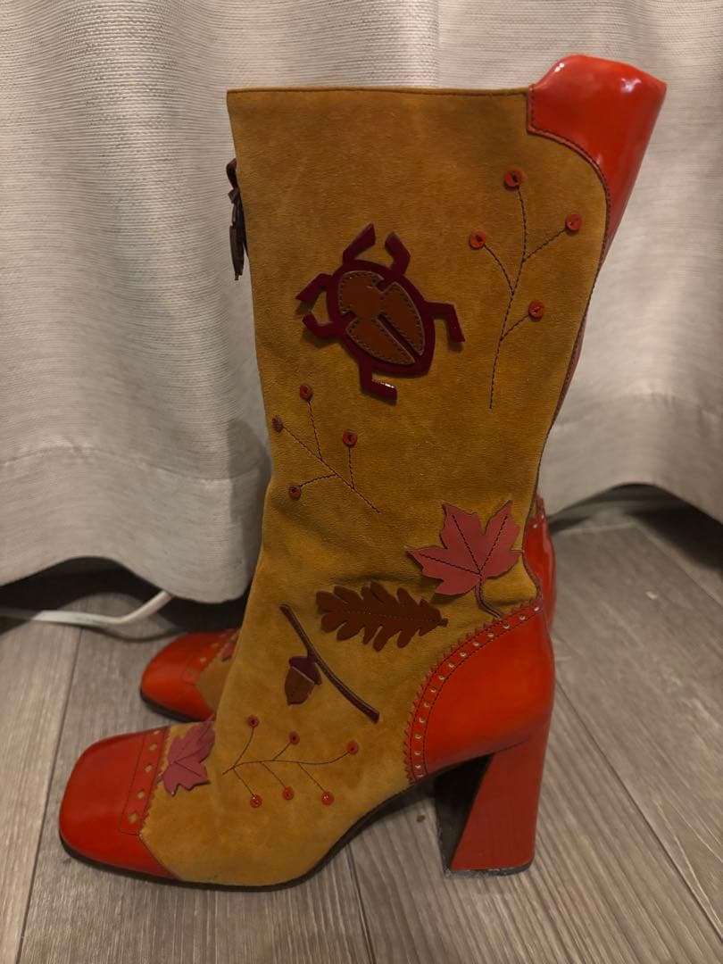 PRADA 1999年 ブーツカブトムシと落ち葉 24.5 プラダ