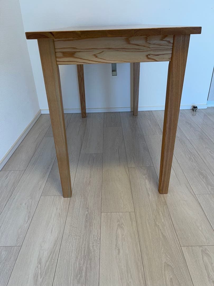 美品 無印良品 タモ材デスク 学習机 木製机 引き出し付 110×50cm