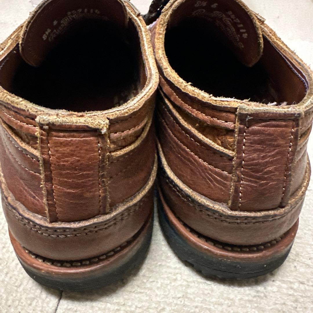 RUSSELLブラウン レザー モカシンシューズ