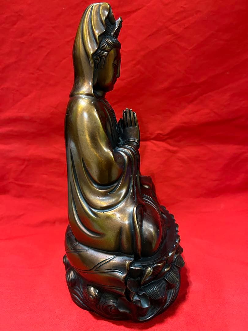 观音菩萨坐像 蓮坐台 紫銅