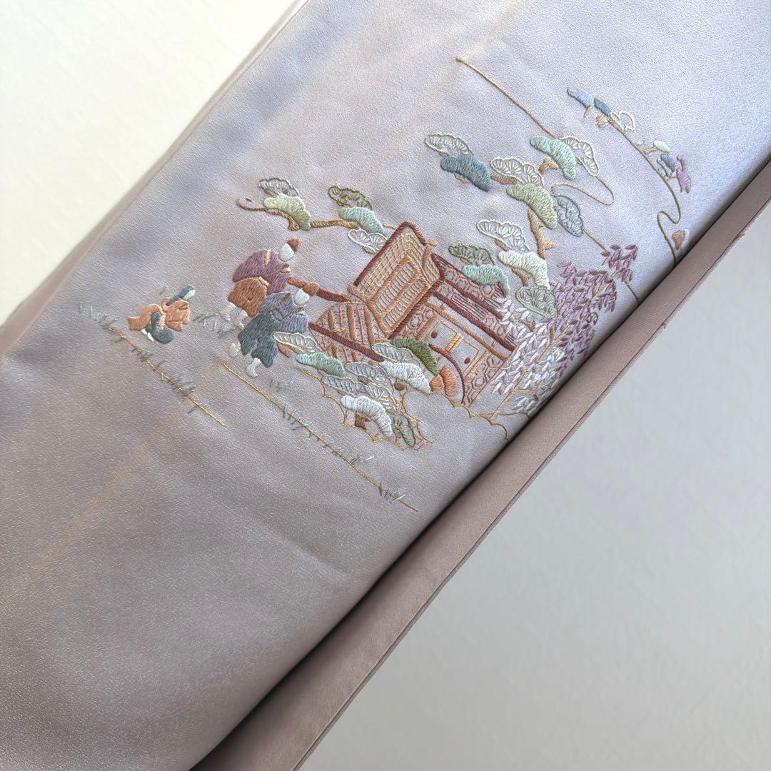 496 訪問着フルセット 正絹 薄紫 金彩 豪華 総刺繍 暈し染め お上品