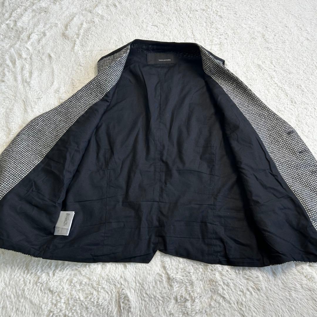 高級✨TAGLIATORE ウール100% 千鳥柄　ジレ　46