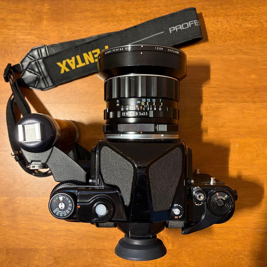 バケペンPENTAX67 TAKUMAR 55mm f3.5 木製グリップ付き