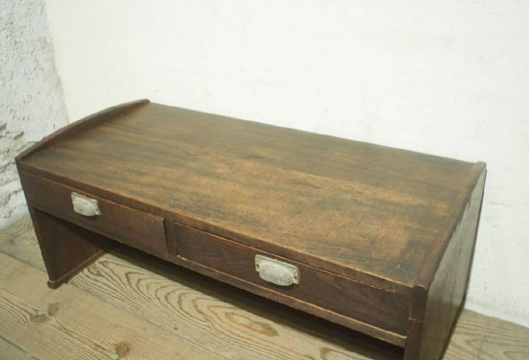 1075 アンティーク　文机　ローテーブル　引き出し　展示台　デスク　レトロ