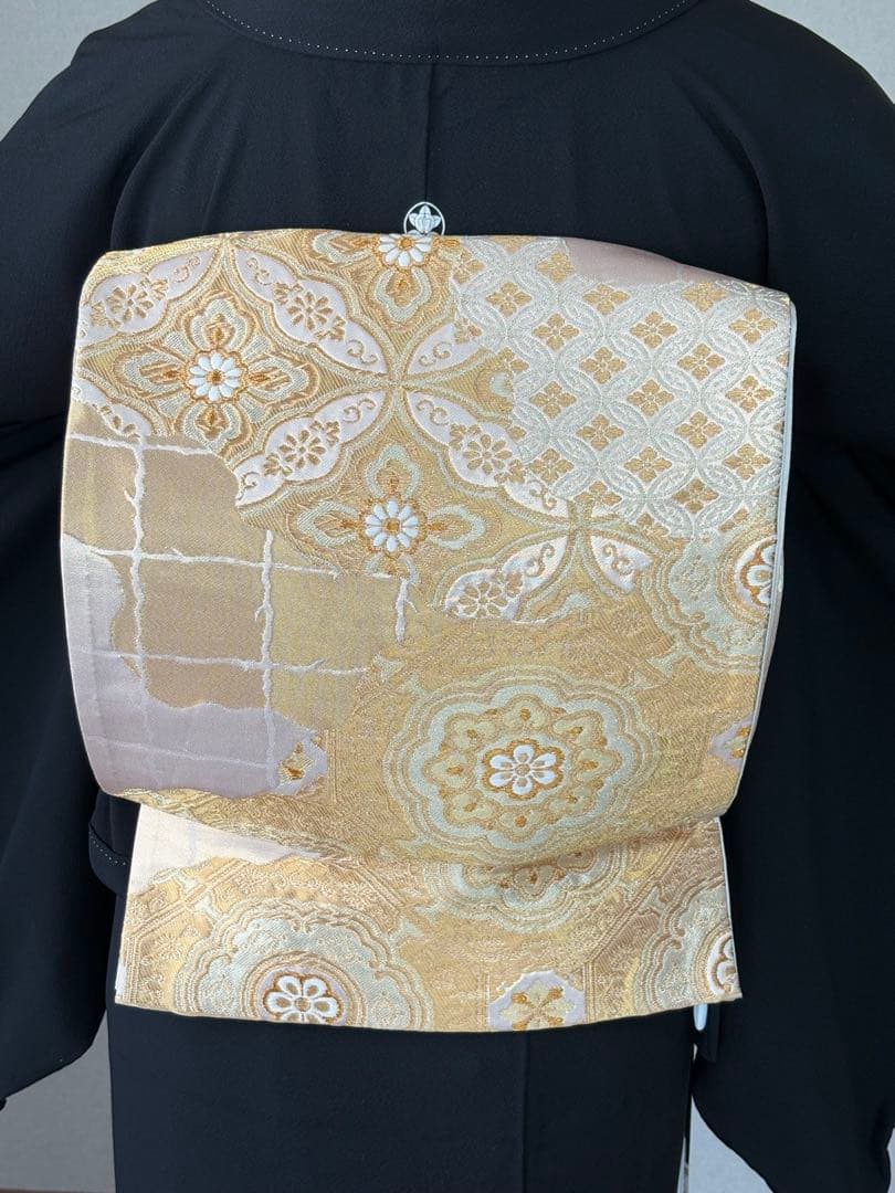 専用商品　6点フルセット　作家物正絹黒留袖　袋帯　帯揚げ　帯締め　末広　長襦袢