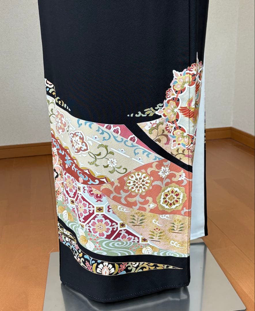 専用商品　6点フルセット　作家物正絹黒留袖　袋帯　帯揚げ　帯締め　末広　長襦袢