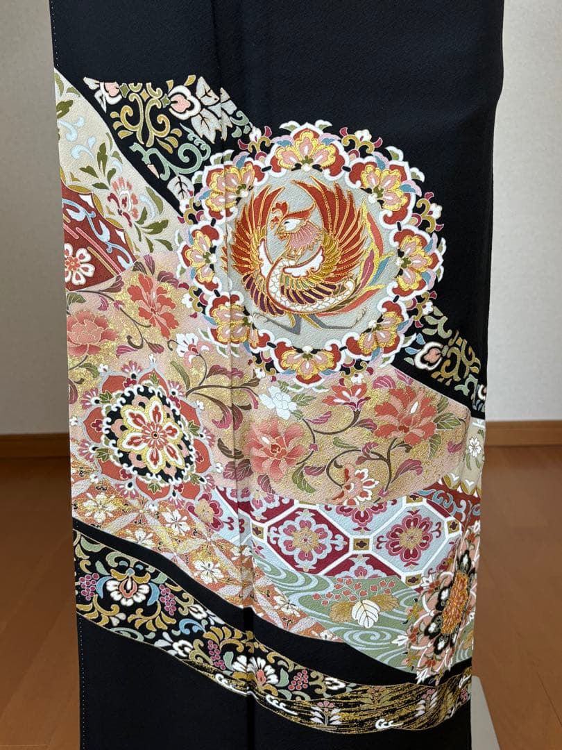 専用商品　6点フルセット　作家物正絹黒留袖　袋帯　帯揚げ　帯締め　末広　長襦袢