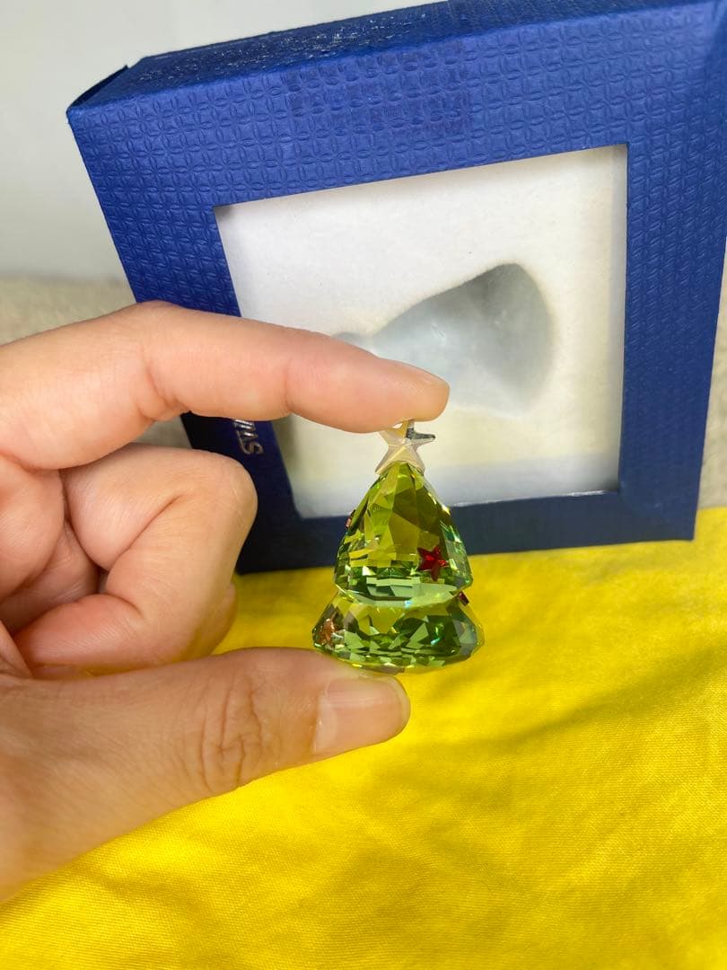 廃盤希少品✨ スワロフスキー　ロッキング　クリスマスツリー　緑　クリスタル　箱付