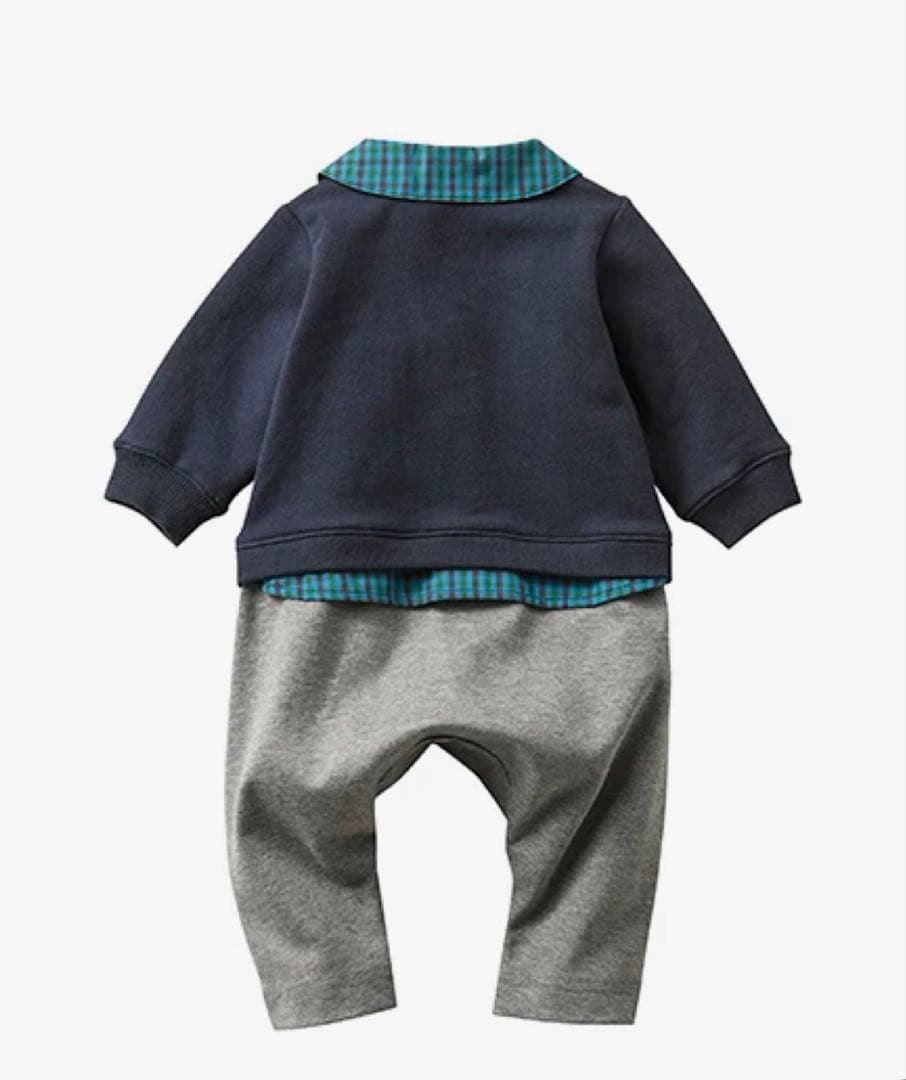 【新品】familiar カーディガン風ロンパース 80