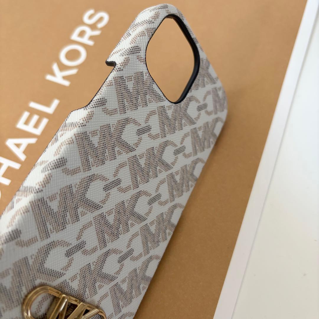 マイケルコース☆新品☆ロゴ iPhone 15ケース MagSafe/バニラ 白